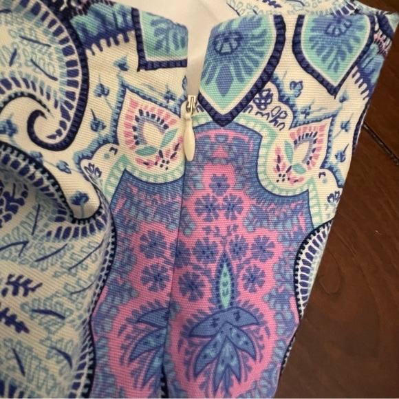 Talbots MultiColored Mykonos Paisley Lined Cotton Canvas Pencil Skirt - Sz 6 - Picture 4 of 11